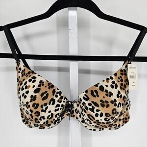Simply Basic Womens Sz 36B Classic T Shirt Bra Leopard Print NEW